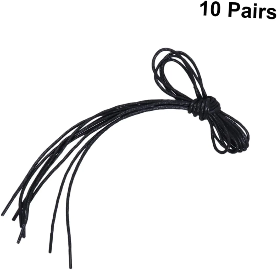 SAFIGLE Waxed Shoelace Waxed Boot Laces Elastic Shoelaces Round Shoe Laces Flat Laces Flat Boot Laces Dress Shoe