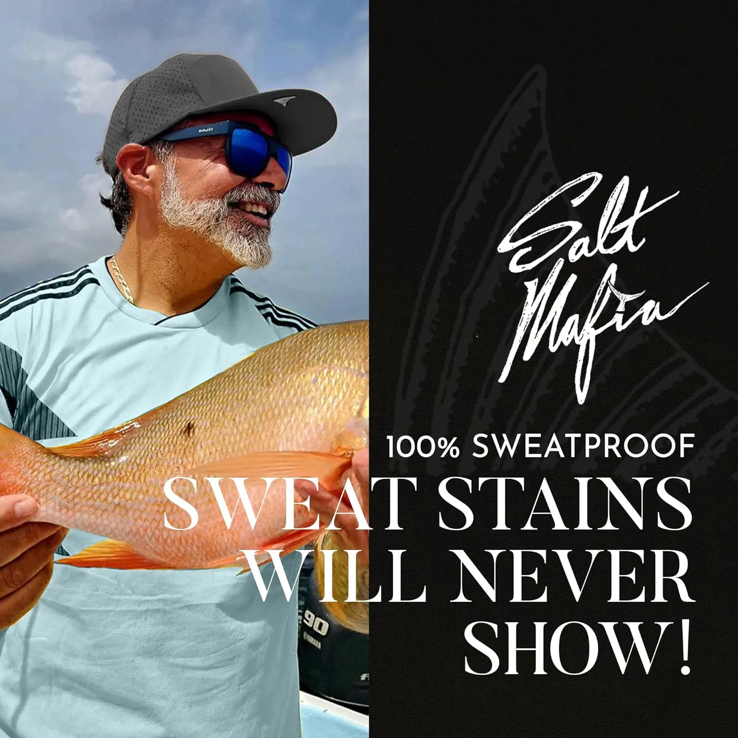 Salt Mafia Hats for Men - Waterproof Hats, 6 Panel Hat Curve Brim Snap Back Hat
