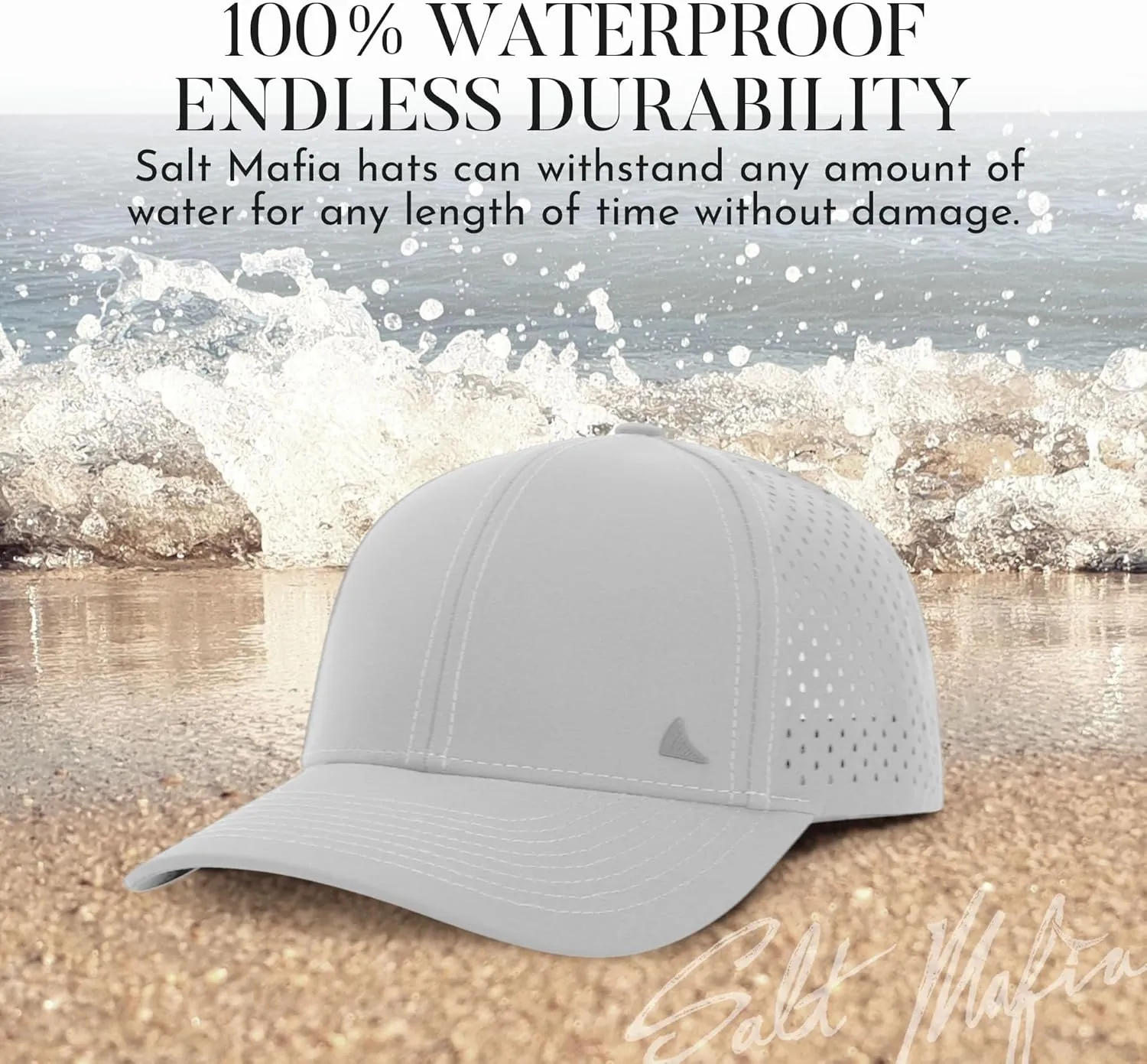 Salt Mafia Hats for Men - Waterproof Hats, 6 Panel Hat Curve Brim Snap Back Hat