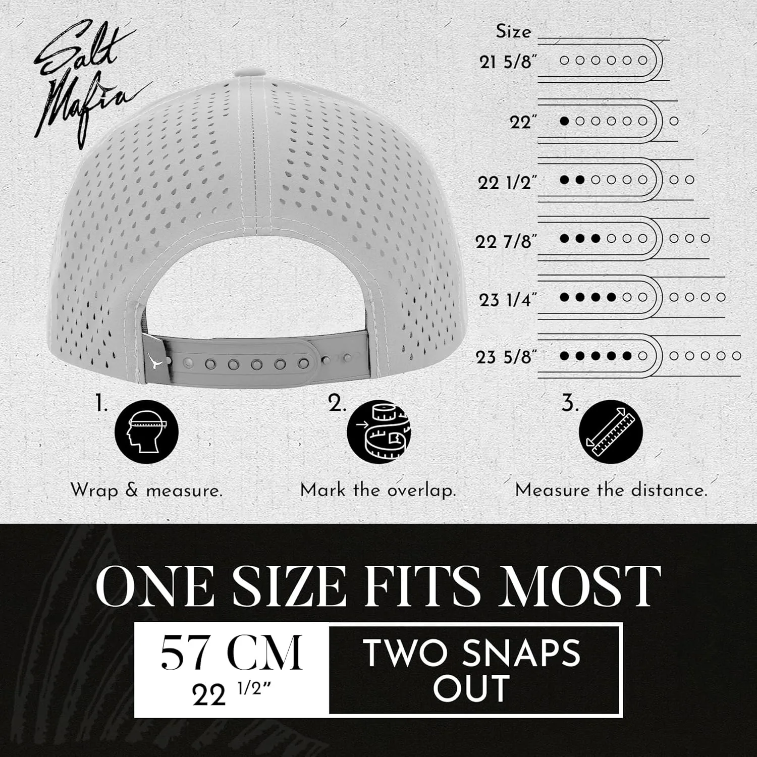 Salt Mafia Hats for Men - Waterproof Hats, 6 Panel Hat Curve Brim Snap Back Hat