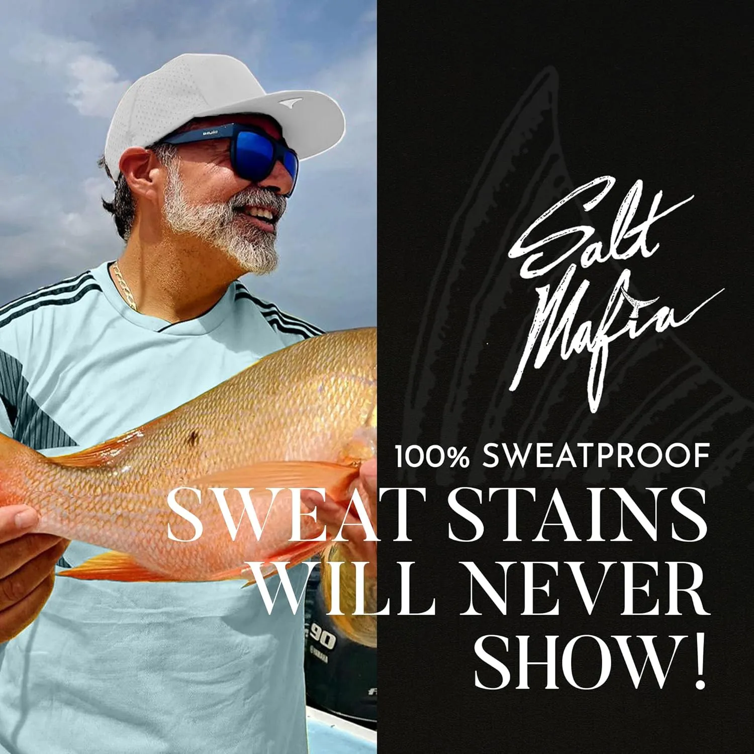 Salt Mafia Hats for Men - Waterproof Hats, 6 Panel Hat Curve Brim Snap Back Hat