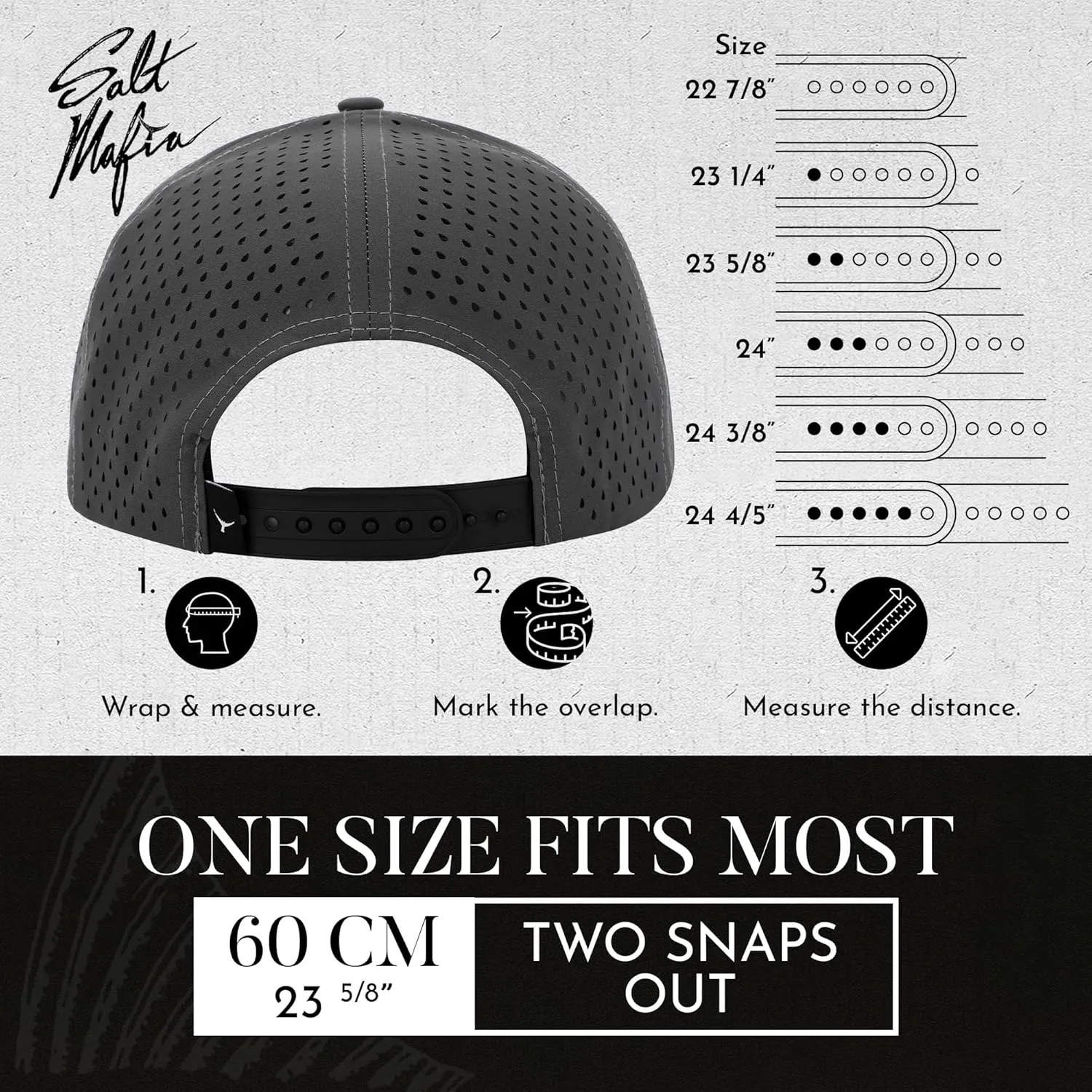 Salt Mafia Hats for Men - Waterproof Hats, 6 Panel Hat Curve Brim Snap Back Hat