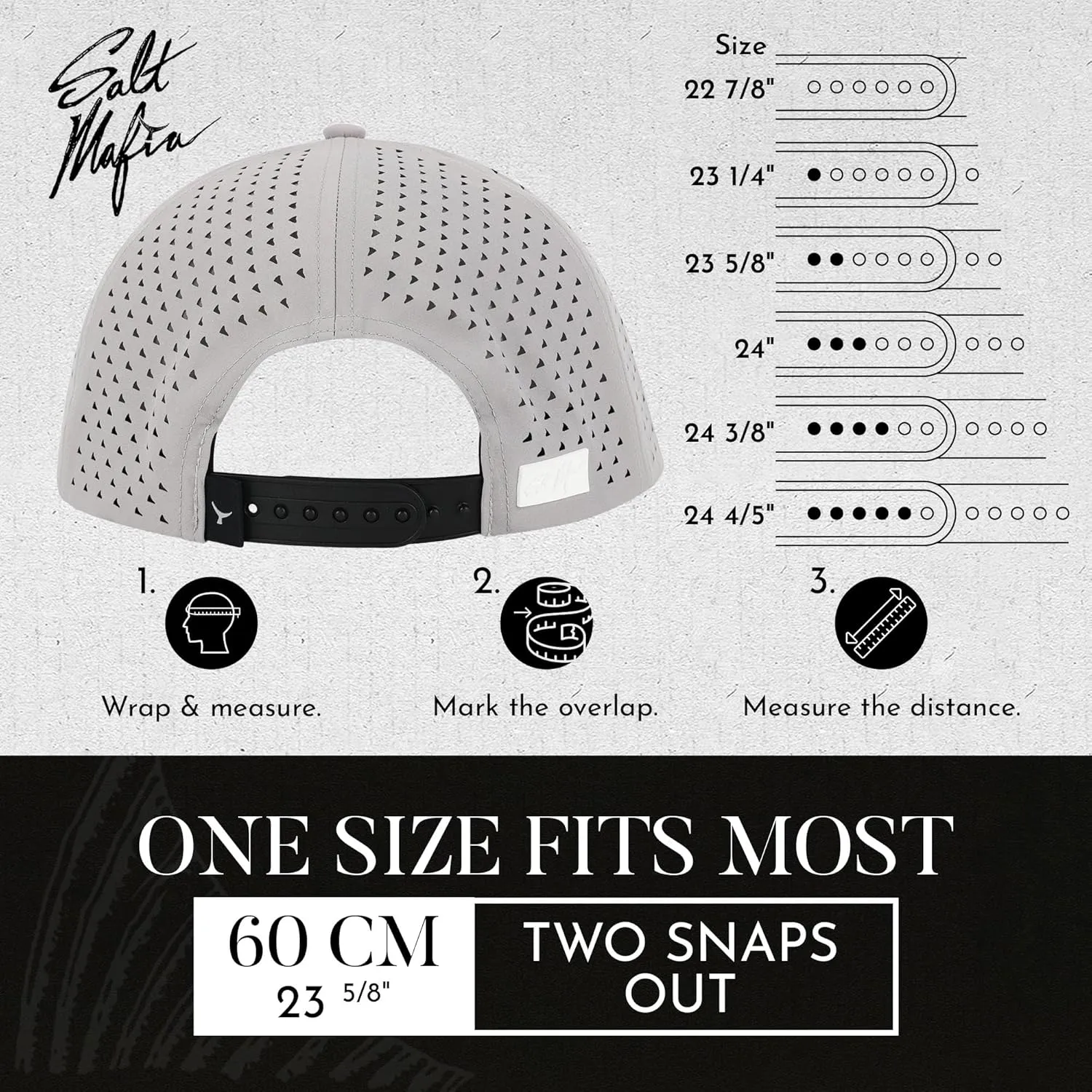 Salt Mafia Hats for Men - Waterproof Hats, 6 Panel Hat Curve Brim Snap Back Hat