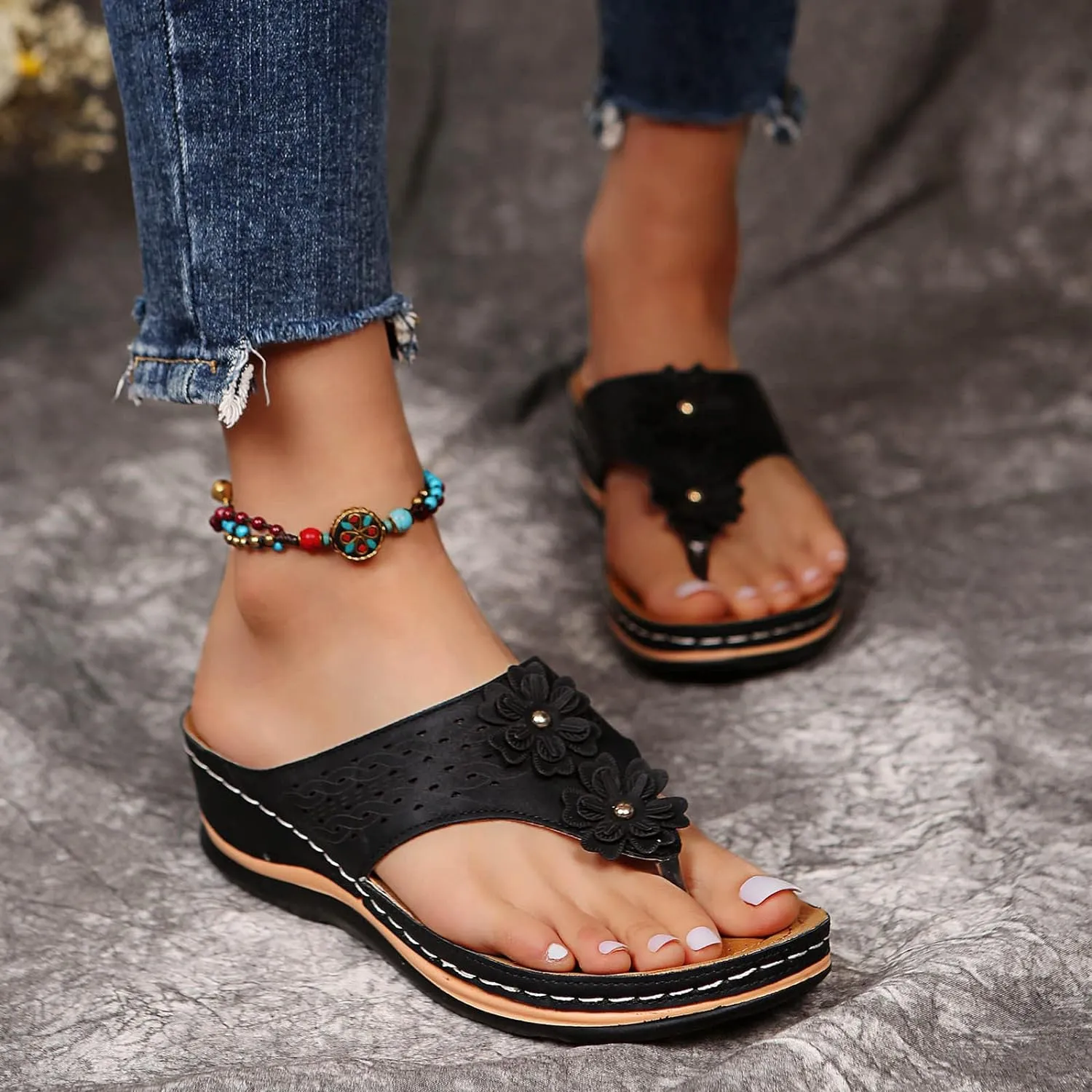 Sandals for Women Dressy, Sandal Womens Platform Wedge Sandals Open Toe Buckle Ankle Strap Sandals Elegant Shoes