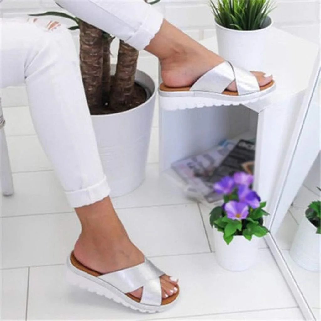 Sandals for Women Wide Width,2020 New Comfy Platform Shoes Comfortable Ladies Shoes Summer Beach Travel Fashion Sandals