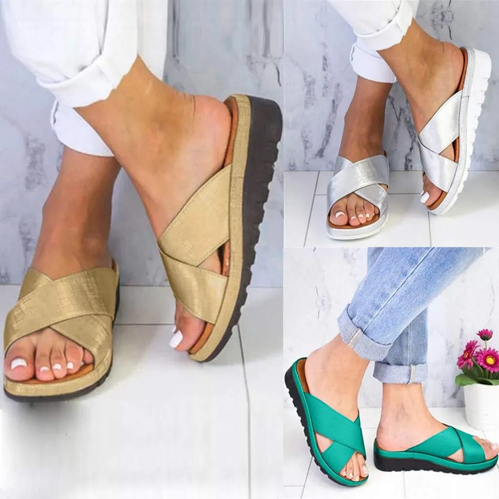Sandals for Women Wide Width,2020 New Comfy Platform Shoes Comfortable Ladies Shoes Summer Beach Travel Fashion Sandals