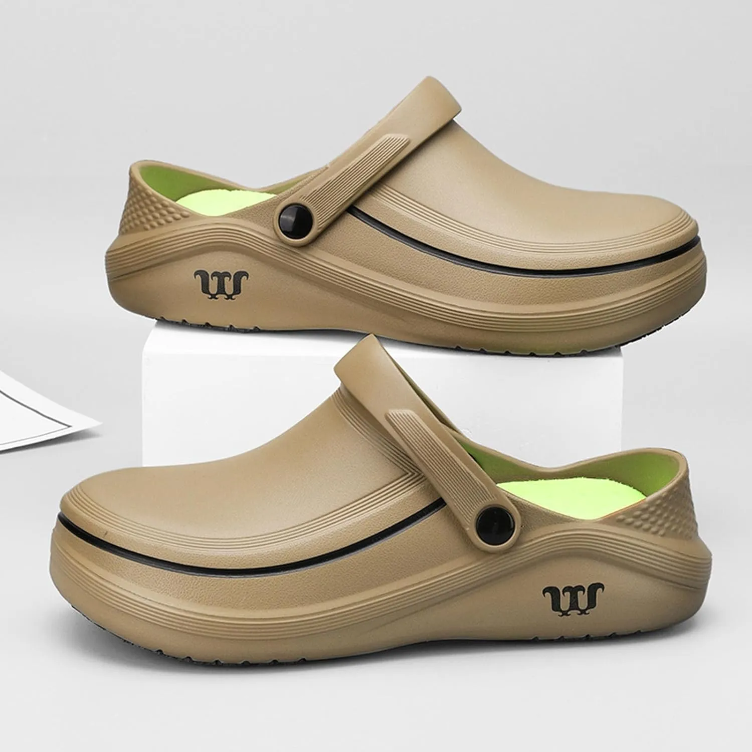 SECHRITE Men's Women's Work Clogs - Unisex Garden Chef Shoes Non Slip Waterproof Nurse Kitchen Food Service Shoes