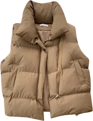 SHAOBGE Jacket and Coat for Women 2022 Autumn Winter Ladies Oversized Solid Puff Padded Vest Popular Coat