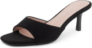 Shoe Land Deverena Women's Low Heels Stiletto Heeled Slides, Open Toe One Band Slip-On Heeled Mules  Dressy Heeled Sandals for Prom, Party, Wedding, and Vacation