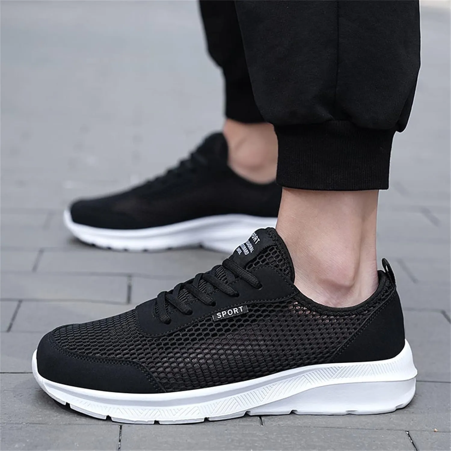 Slip on Walking Shoes for Men Comfort Memory Foam Breathable Fashion Sneakers Non Slip Arch Support Vacation Workout Tennis Shoes Wide Width