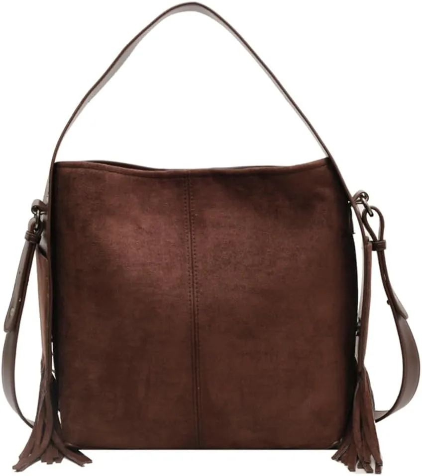 Slouchy Crossbody Bags Women Suede Satchels Underarm Shoulder Bag Purse Top-handle Travel Tote Handbag 2024