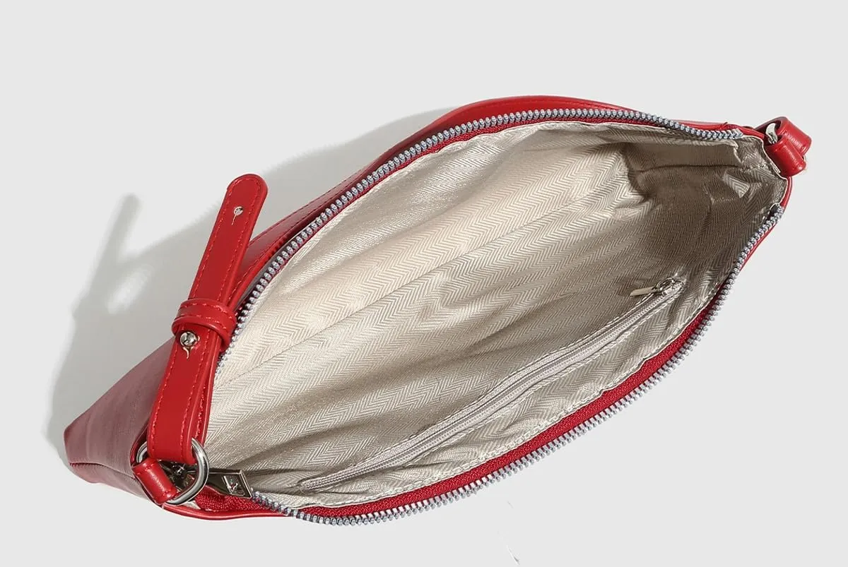 Slouchy PU Leather Crescent Shoulder Bag Women Trendy Satchels Crossbody Purse Hobo Bags Cute Top-handle Tote Handbag