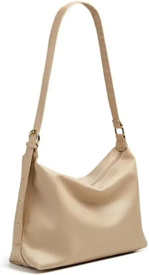 Slouchy PU Leather Crescent Shoulder Hobo Bags Women Trendy Crossbody Purse Travel Satchels Dumpling Bag Mini Tote Handbag