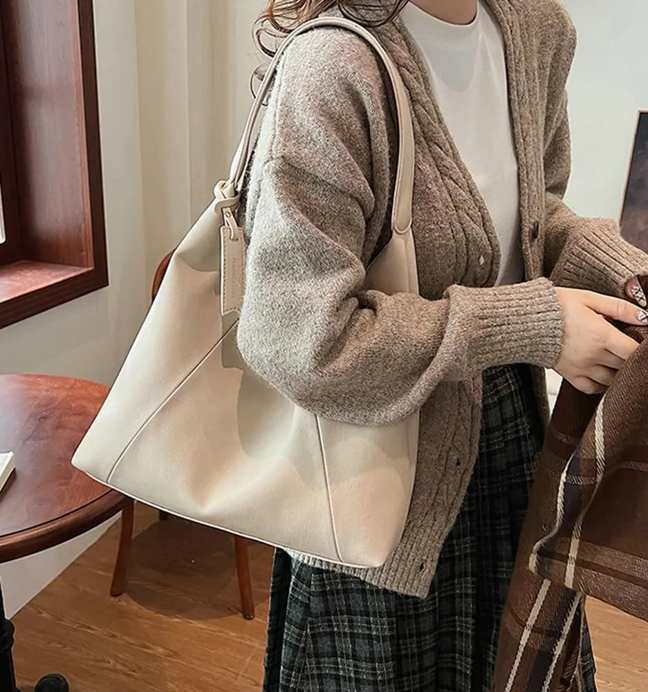 Slouchy PU Leather Hobo Bags Women Trendy Shoulder Bag Crescent Crossbody Purse Satchels Bag Top-handle Tote Handbag