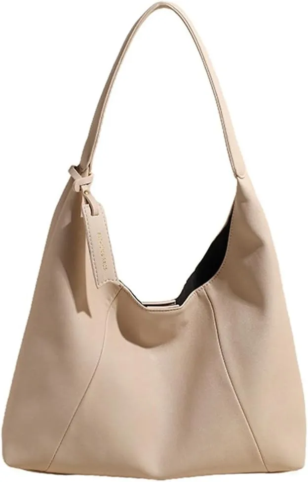 Slouchy PU Leather Hobo Bags Women Trendy Shoulder Bag Crescent Crossbody Purse Satchels Bag Top-handle Tote Handbag