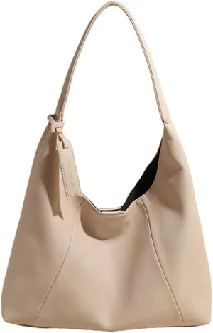 Slouchy PU Leather Hobo Bags Women Trendy Shoulder Bag Crescent Crossbody Purse Satchels Bag Top-handle Tote Handbag