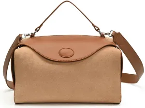 Slouchy Suede Crescent Shoulder Bag Women Trendy Box Hobo Bags Crossbody Purse Cute Satchels Bag Top-handle Tote Handbag