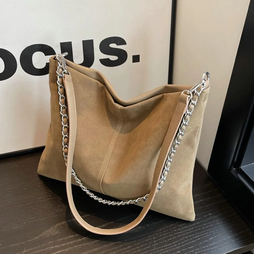Slouchy Suede Hobo Bags Women Crescent Satchels Shoulder Bag Top-handle Crossbody Purse Trendy Travel College Tote Handbag
