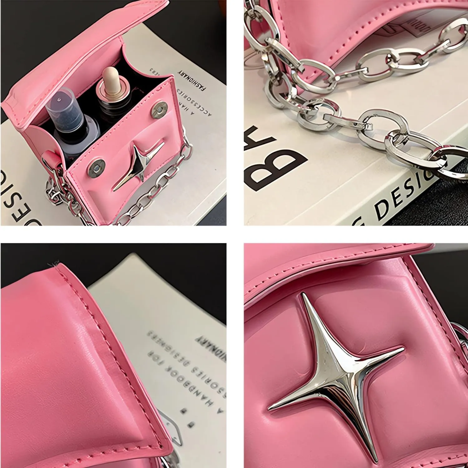 Small Toddler Women Cross Star Crossbody Bags with Vintage Chain Handbags Shoulder Bag for Girls Gift
