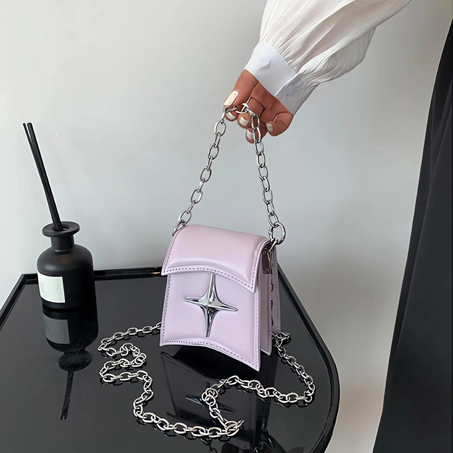 Small Toddler Women Cross Star Crossbody Bags with Vintage Chain Handbags Shoulder Bag for Girls Gift