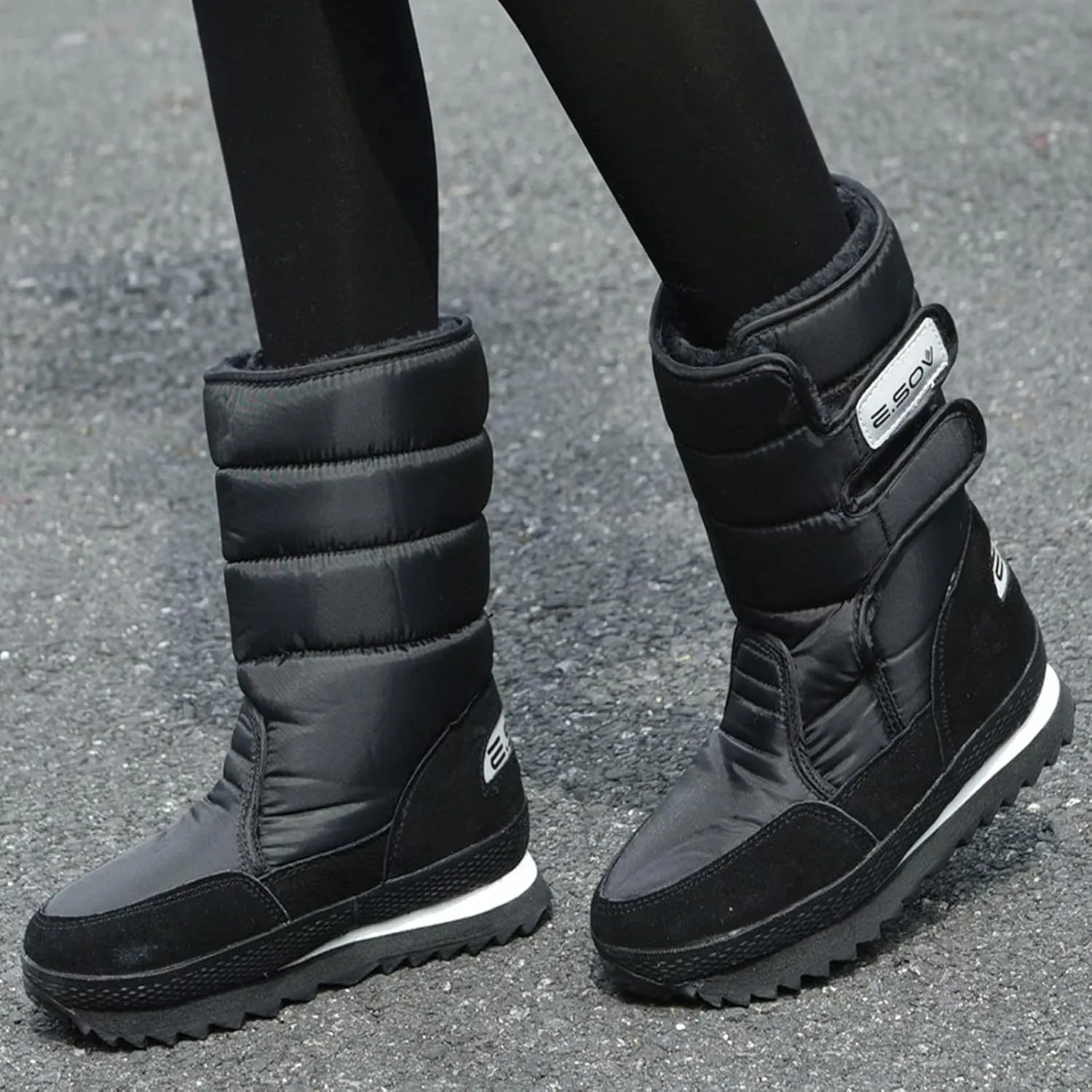 Snow Boots for Women Waterproof Anti Slip Women's Short Snow Boots Winter Boots Women Size 8 Black Womens Warm Fur Lined Winter Snow Boots Waterproof Platform Women Winter Snow Boots