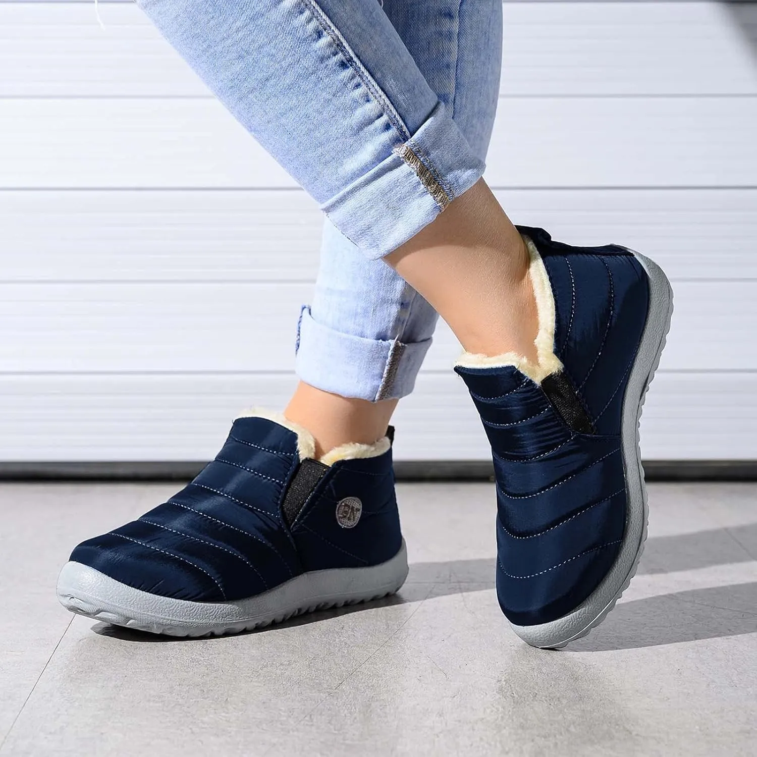Snow Boots for Women Waterproof Winter Boots Non-slip Warm Fur Booties Winter Warm Outdoor Ankle Boots Comfortable Winter Shoes Trekking Shoes