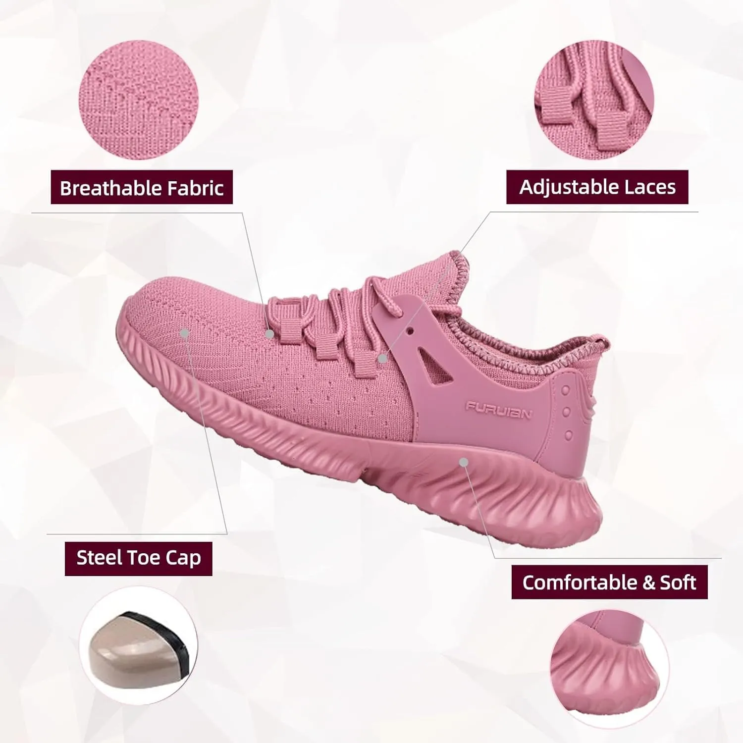 Steel Toe Shoes for Men Comfortable Safety Shoes Non Slip Steel Toe Sneaker