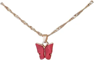 Sterling Silver Necklace for Women,Butterfly Adjustable Clavicle Chain Insect Necklace for Teen Gril Trendy Jewelry Gift