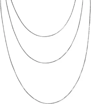 Sterling Silver Necklace Set Box Chain Necklaces, Set of Three (18, 20, 24)
