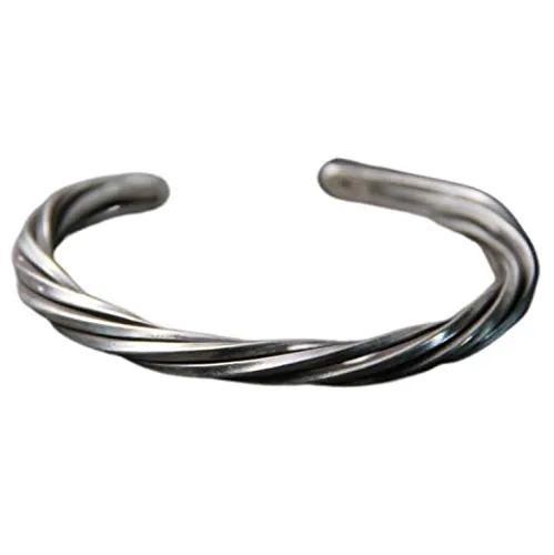 Sterling Silver Twist Bangle,Handmade Sterling Silver Twist Bracelet,Handmade Woven Sterling Silver Cuff