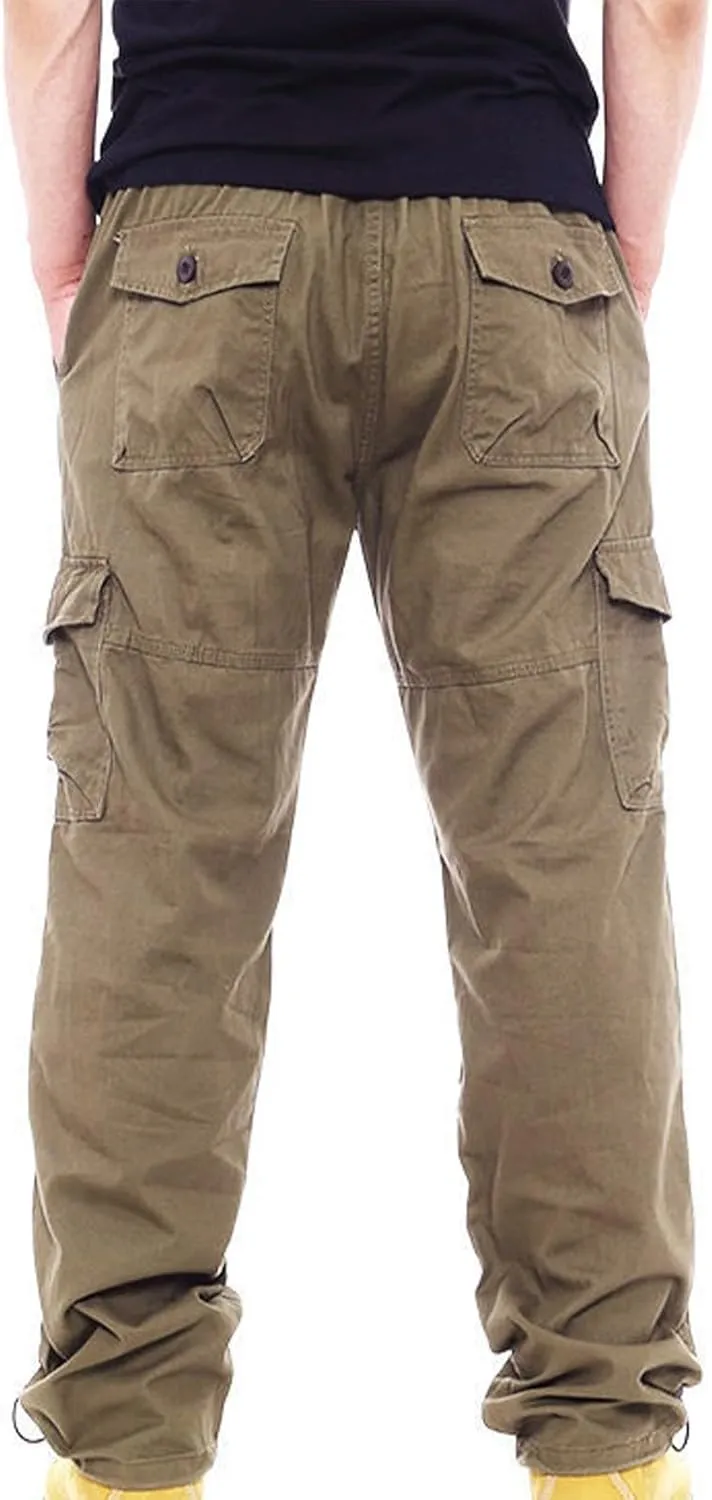 Straight Fit Cargo Pants for Men Cotton Active Wear Pants Durable Tactical Pants Casual Loose Pants Hiking Pants