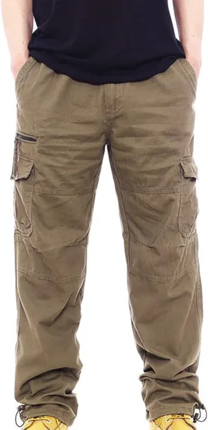 Straight Fit Cargo Pants for Men Cotton Active Wear Pants Durable Tactical Pants Casual Loose Pants Hiking Pants