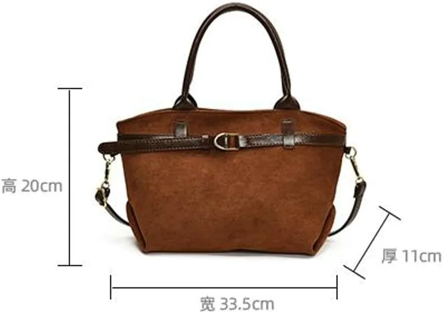 Suede Bags for Women Suede Tote Bag Retro Shoulder Bag Crossbody Purse Y2K Satchels Work Purses Top Handle Bag