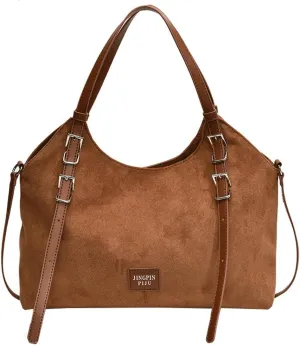 Suede Tote Bag for Women Vegan Leather Shoulder Slouchy Bag Suede Purse Satchel Bag Handbag Travel Office Handbag Fall