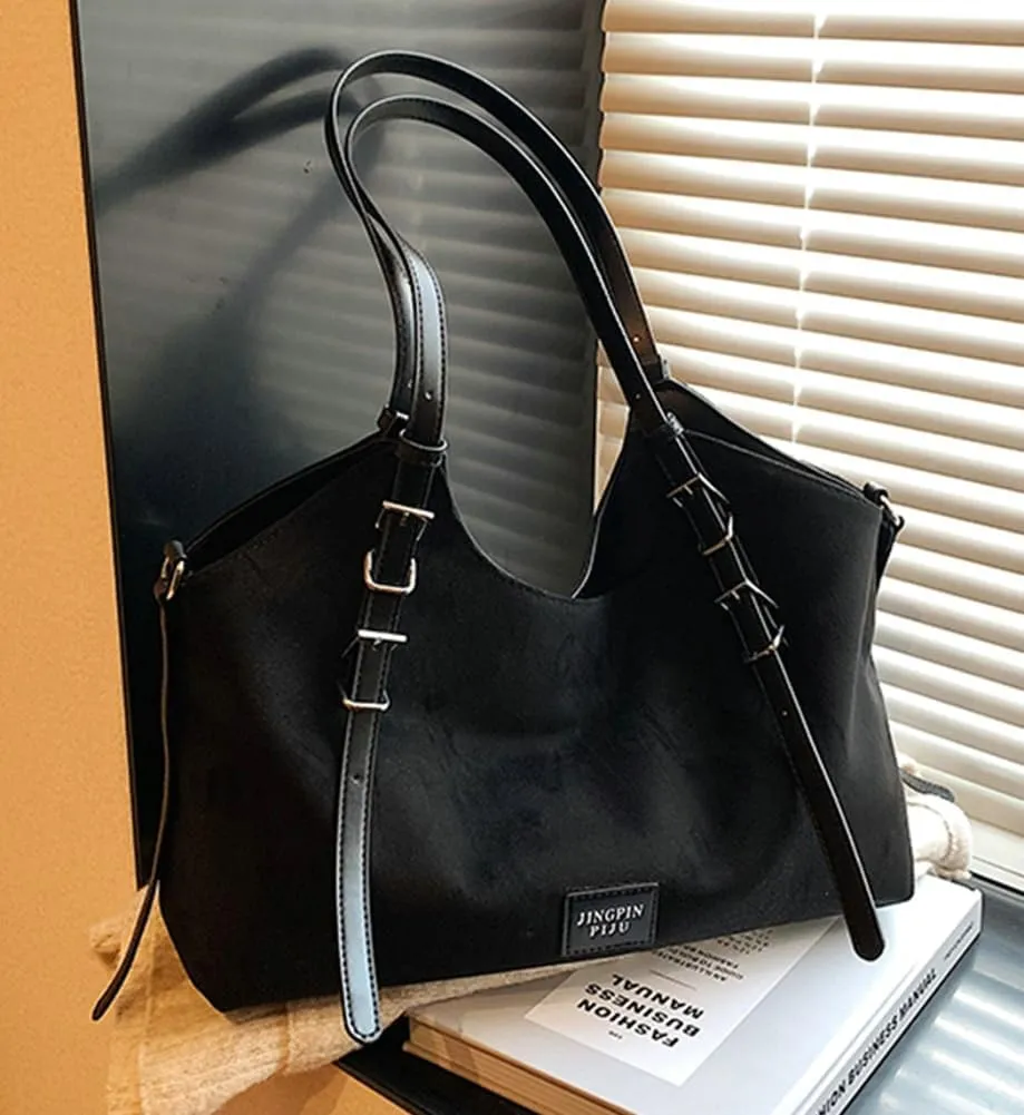 Suede Tote Bag for Women Vegan Leather Shoulder Slouchy Bag Suede Purse Satchel Bag Handbag Travel Office Handbag Fall