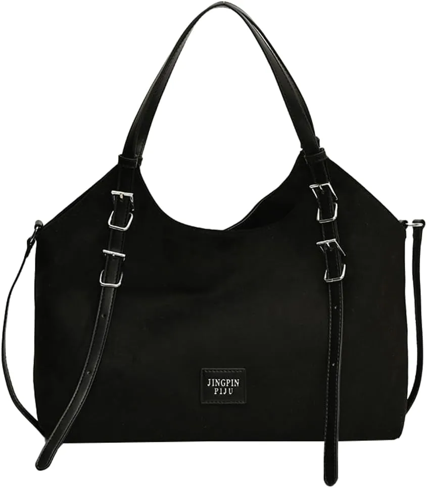 Suede Tote Bag for Women Vegan Leather Shoulder Slouchy Bag Suede Purse Satchel Bag Handbag Travel Office Handbag Fall