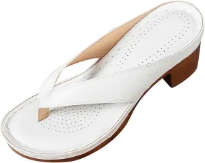 Summer Sandals for Women 2025 with Arch Support Women's Orthopedic Dressy Chunky Heel Flip Flops for Women Comfortable Slip-On Open Toe Heeled Casual Wedge Thong Sandals Bridal Party Wedding Shoes