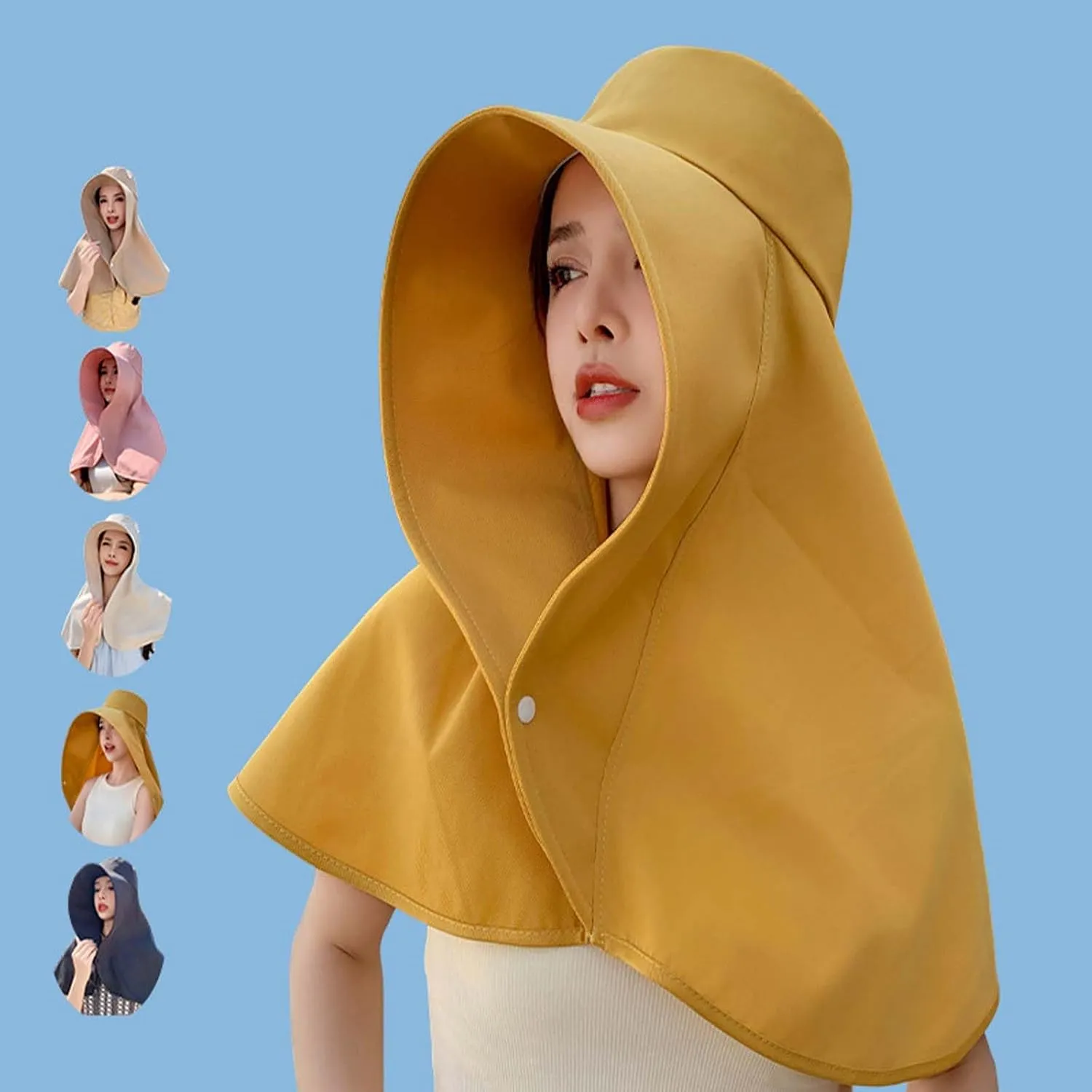 Sun Hats Women Sun Protection Wide Brim Shawl with Neck Flap Hiking Visor Hat Fishing Hat UV Protection Beach Hats