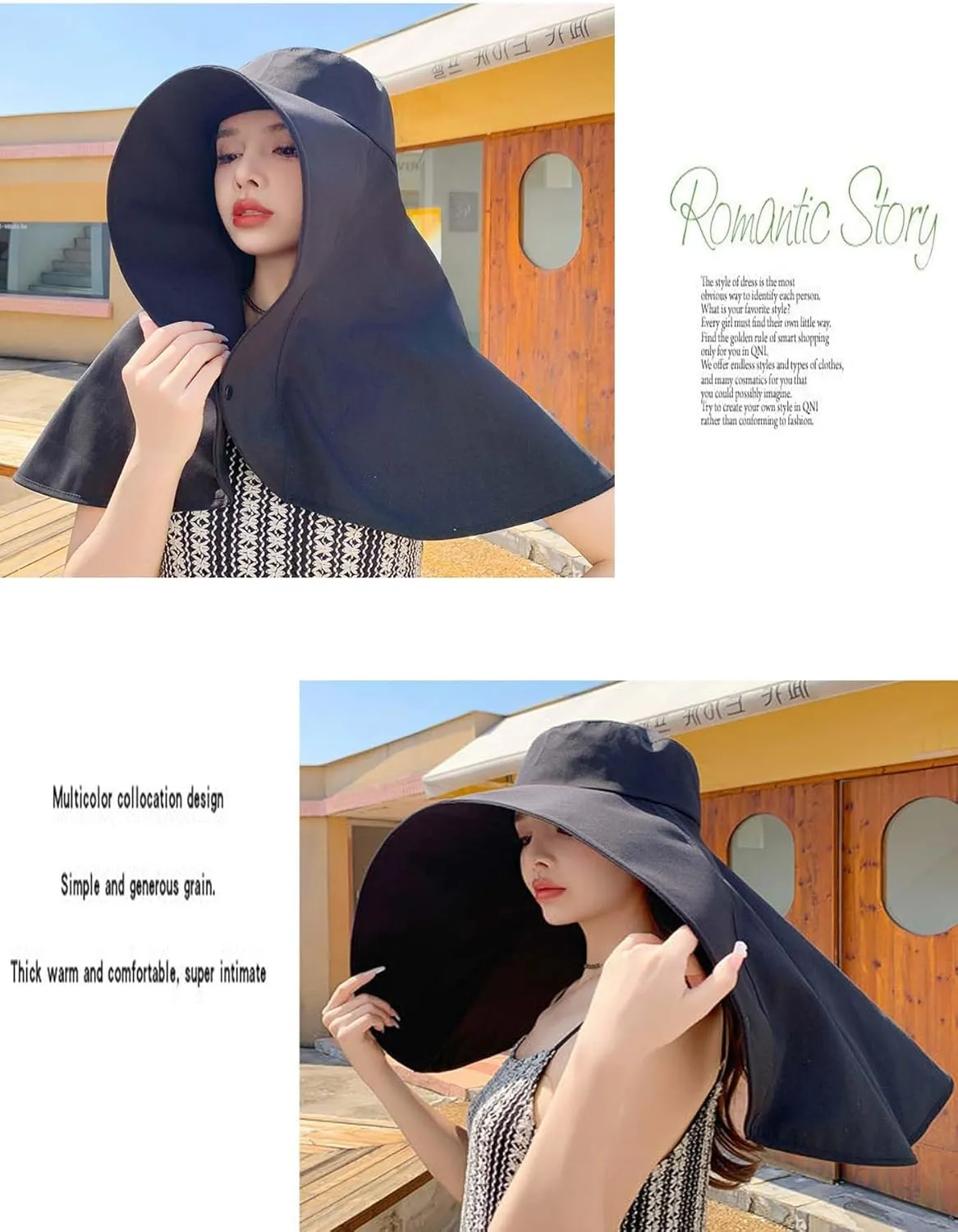 Sun Hats Women Sun Protection Wide Brim Shawl with Neck Flap Hiking Visor Hat Fishing Hat UV Protection Beach Hats