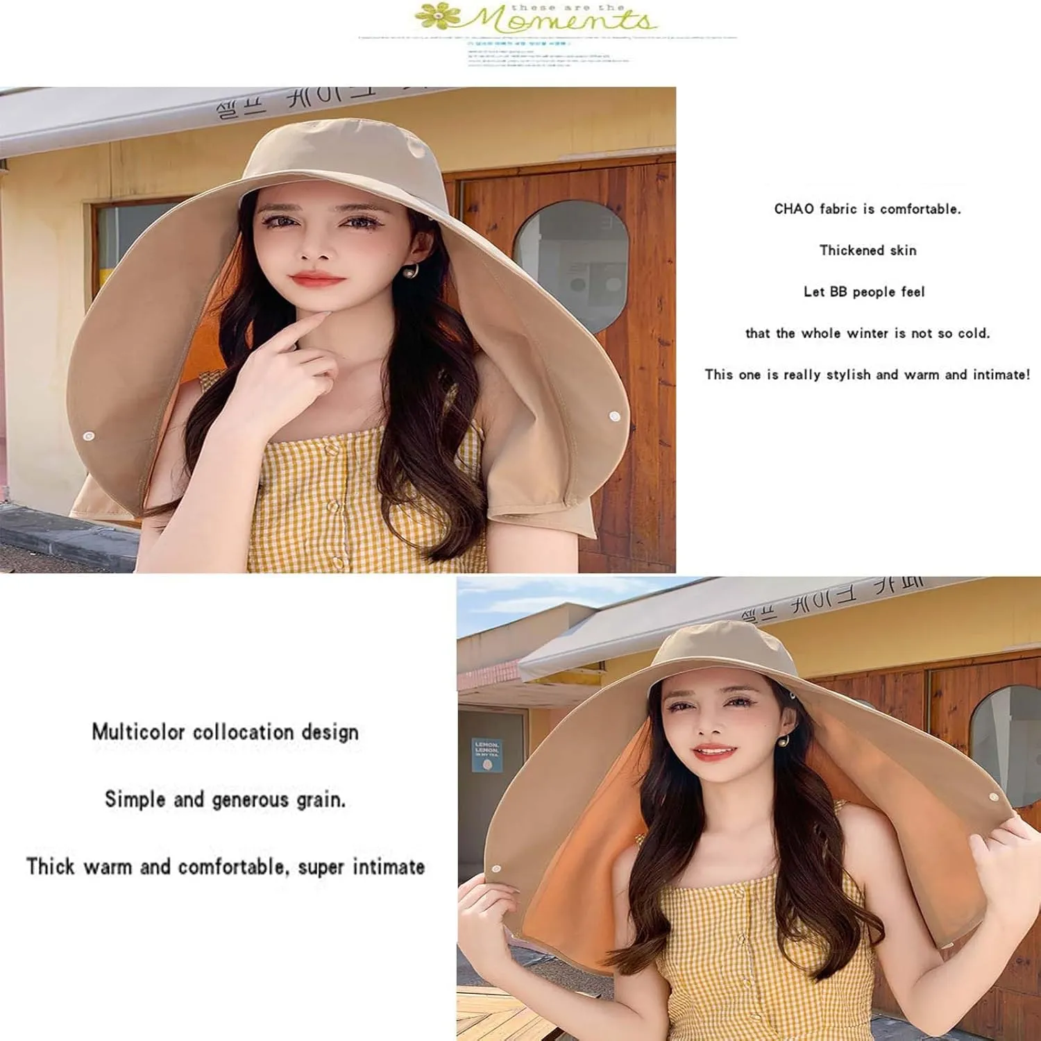 Sun Hats Women Sun Protection Wide Brim Shawl with Neck Flap Hiking Visor Hat Fishing Hat UV Protection Beach Hats