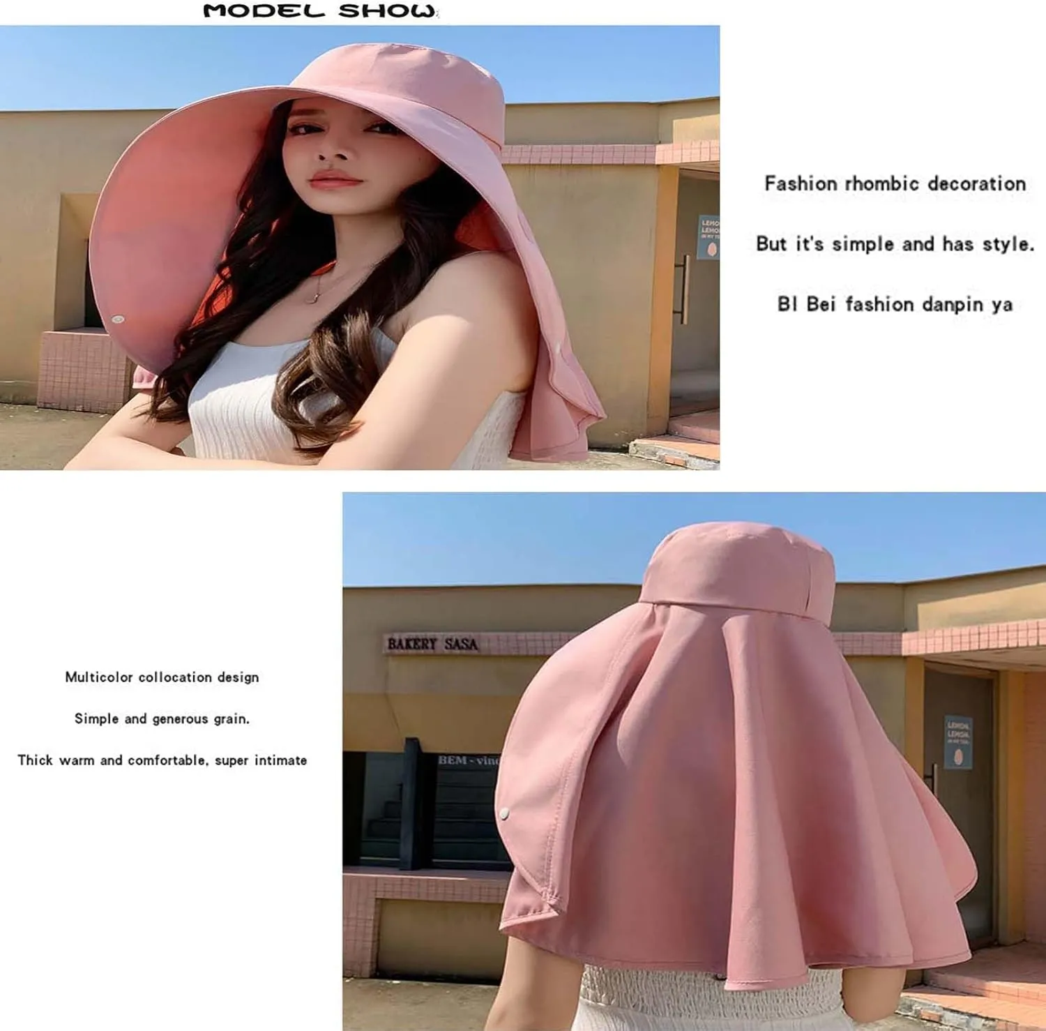 Sun Hats Women Sun Protection Wide Brim Shawl with Neck Flap Hiking Visor Hat Fishing Hat UV Protection Beach Hats