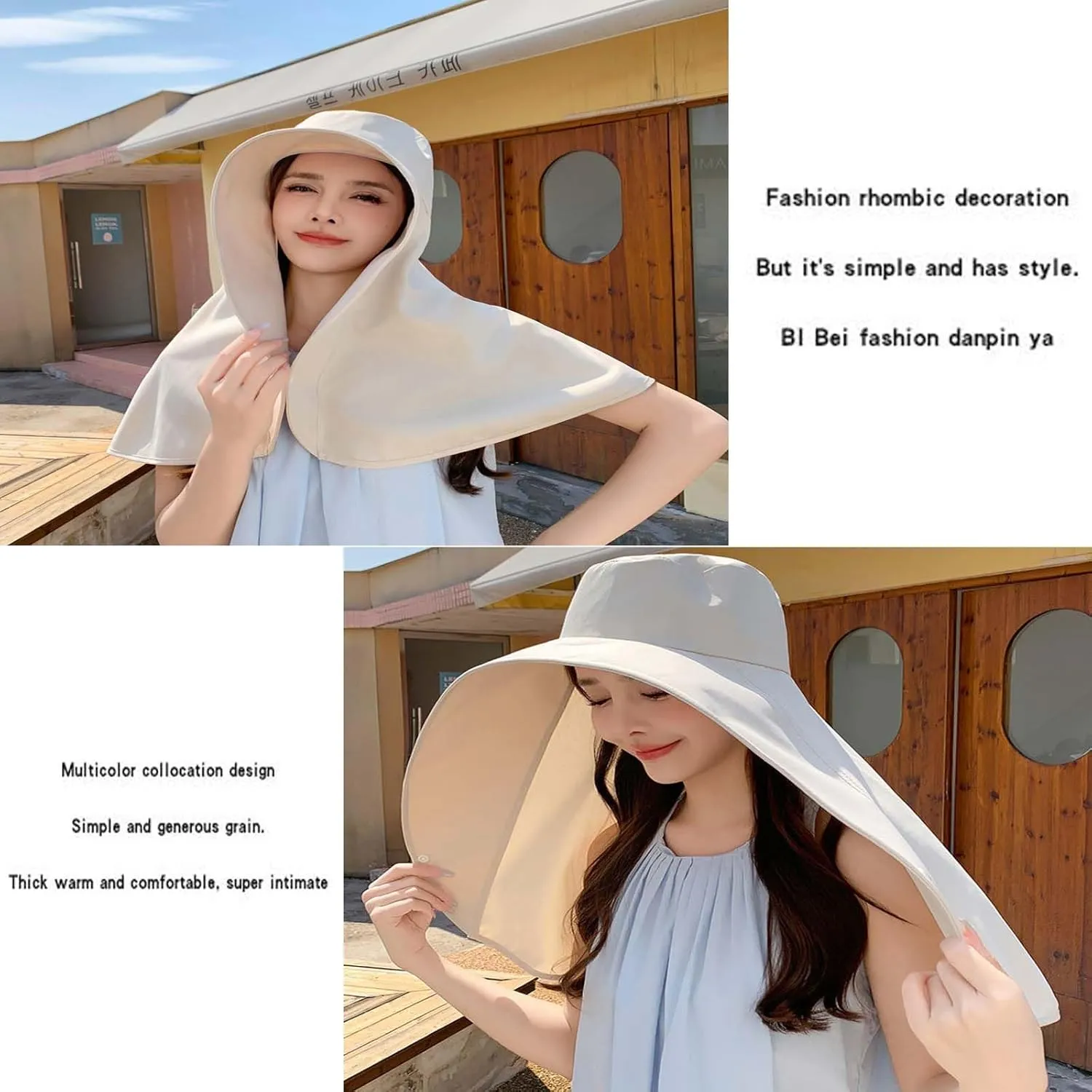 Sun Hats Women Sun Protection Wide Brim Shawl with Neck Flap Hiking Visor Hat Fishing Hat UV Protection Beach Hats