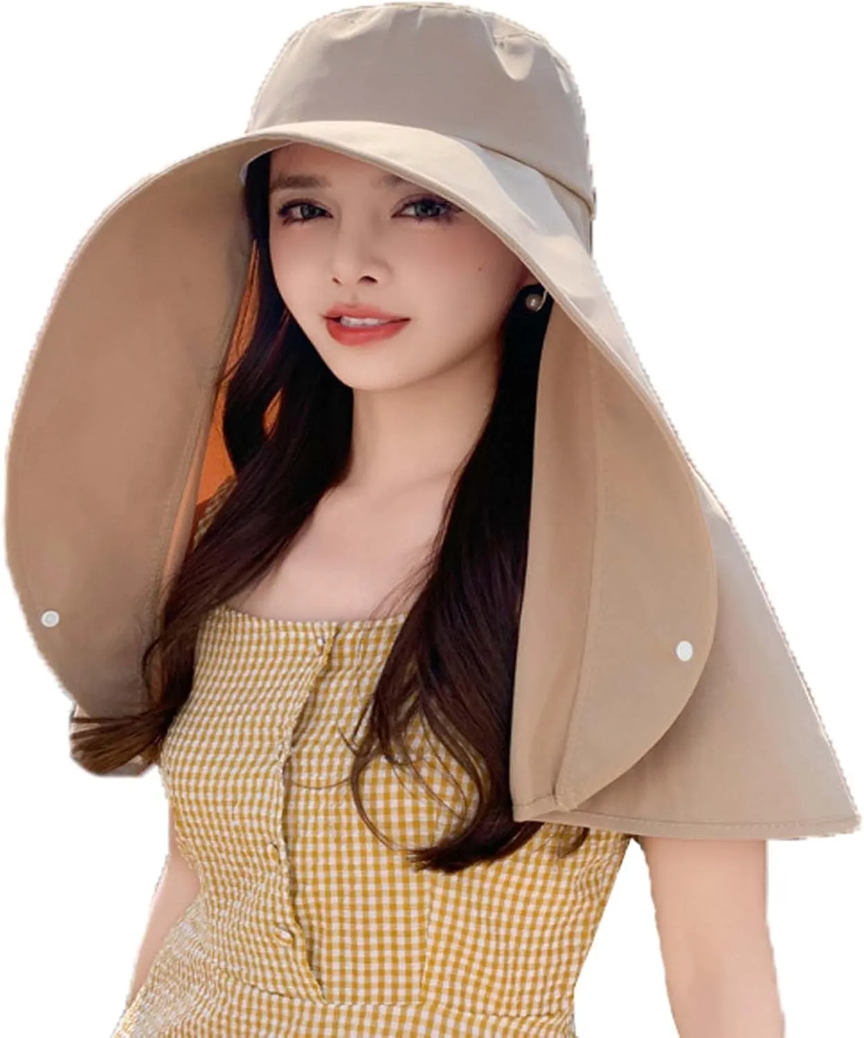 Sun Hats Women Sun Protection Wide Brim Shawl with Neck Flap Hiking Visor Hat Fishing Hat UV Protection Beach Hats