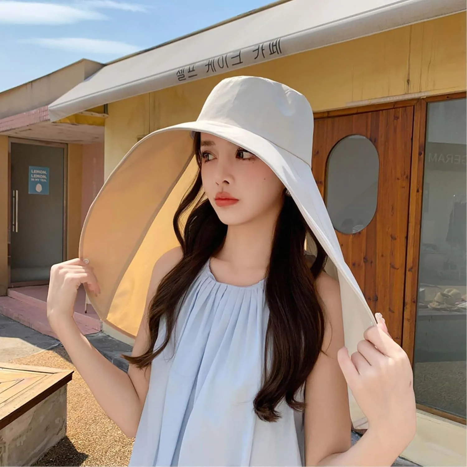 Sun Hats Women Sun Protection Wide Brim Shawl with Neck Flap Hiking Visor Hat Fishing Hat UV Protection Beach Hats