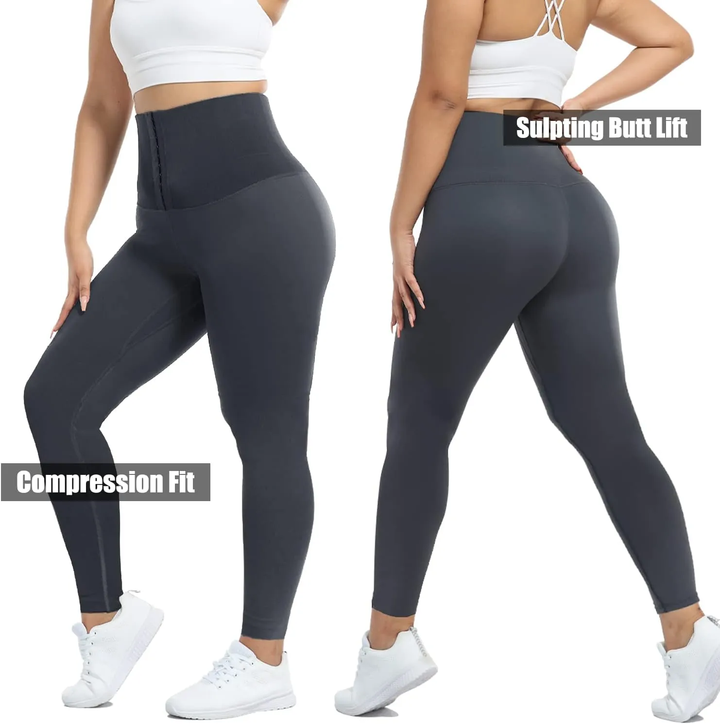 Super High Waist Corset Leggings for Women Shaper Leggings with Waist Trainer Compression Yoga Pants