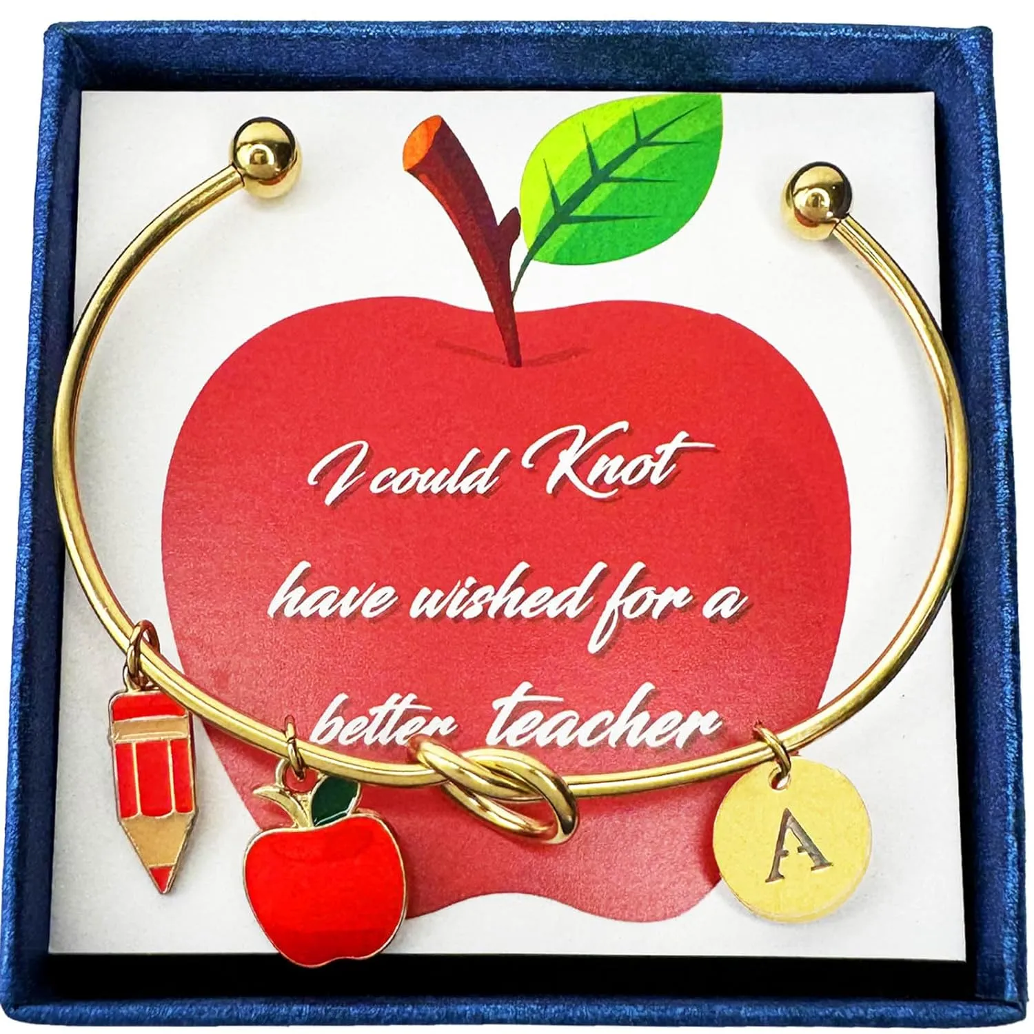 Teacher Appreciation Gifts Initial Charm DIY Bracelets, Back To School Teacher Gifts Christmas Gifts for Teachers, Cool Teacher Bracelet Teacher Accessories For Women(Letter A)