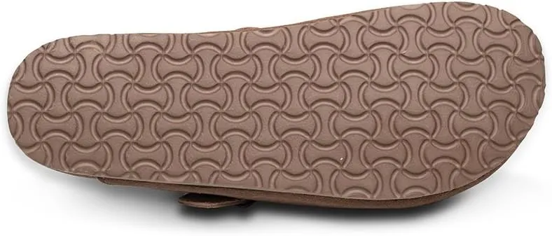 TF STAR Unisex Soft Footbed Clog Cow Suede Leather Clogs, Cork Clogs Shoes for Women Men Tan