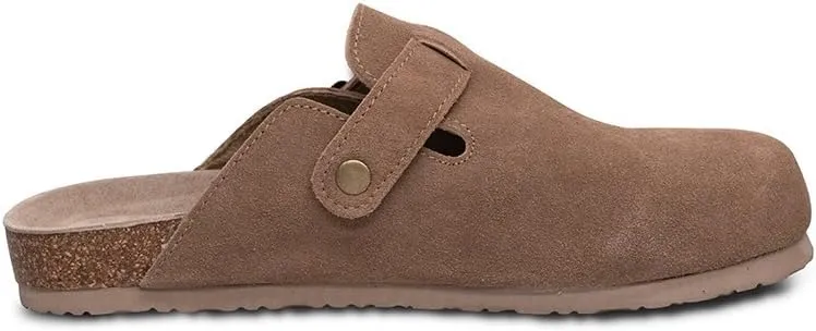 TF STAR Unisex Soft Footbed Clog Cow Suede Leather Clogs, Cork Clogs Shoes for Women Men Tan