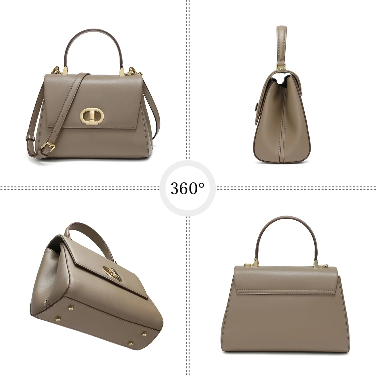 Top Handle Bag Leather Satchel Bags for Women Luxury Designer Business Crossbody Work Purse with Multiple Internal Pockets