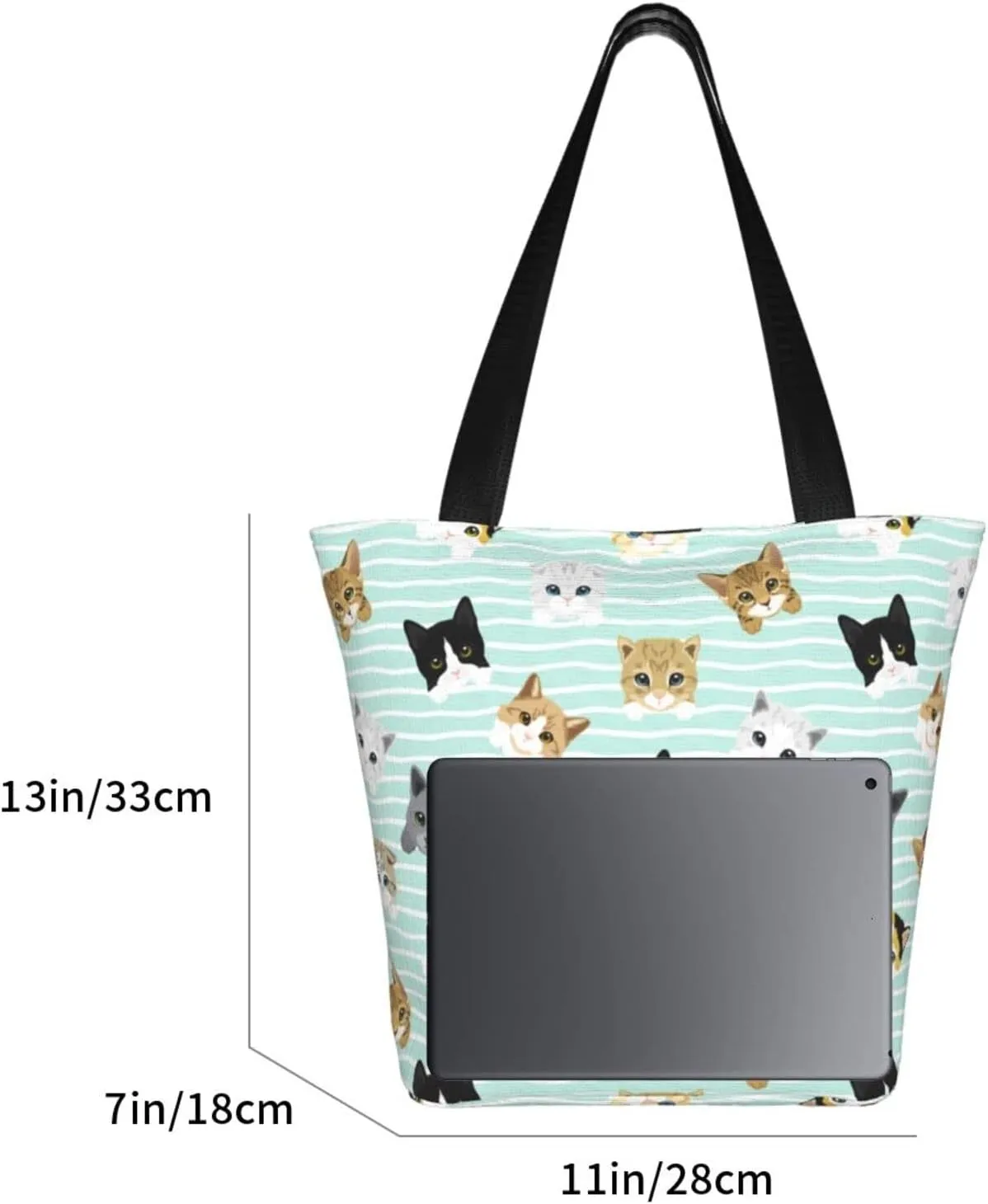 Tote Bag With Zipper Large Women Casual Shoulder Bag Handbag, Reusable Multipurpose Shopping Bag For Women Girls